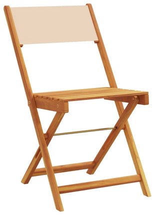 Tuinstoelen 6 st inklapbaar stof en massief hout beige
