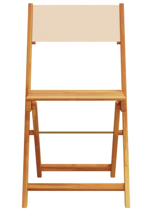 Tuinstoelen 6 st inklapbaar stof en massief hout beige