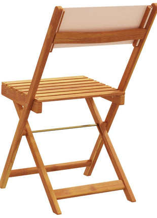 Tuinstoelen 6 st inklapbaar stof en massief hout beige