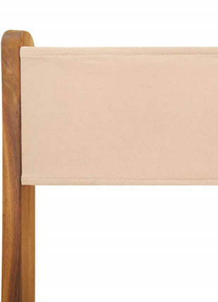 Tuinstoelen 6 st inklapbaar stof en massief hout beige