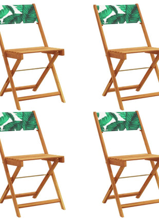 Tuinstoelen 4 st inklapbaar stof en massief hout groen