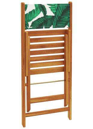 Tuinstoelen 4 st inklapbaar stof en massief hout groen