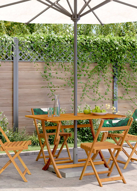 Tuinstoelen 4 st inklapbaar stof en massief hout groen