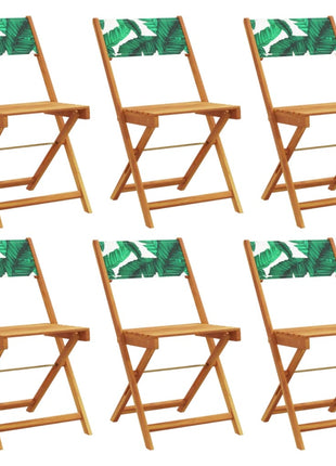 Tuinstoelen 6 st inklapbaar stof en massief hout groen