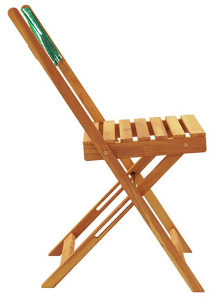 Tuinstoelen 6 st inklapbaar stof en massief hout groen