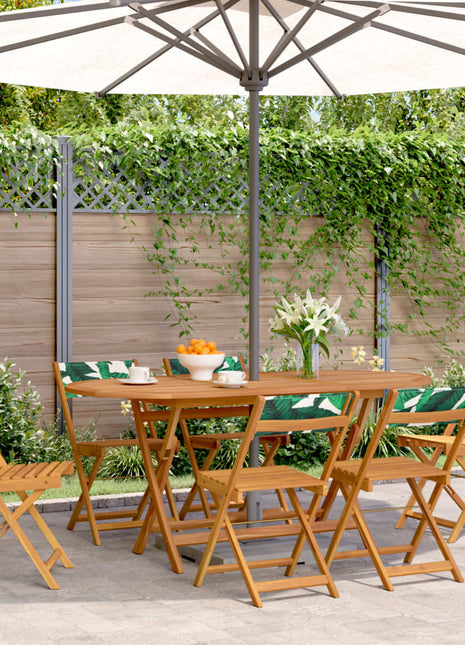 Tuinstoelen 6 st inklapbaar stof en massief hout groen