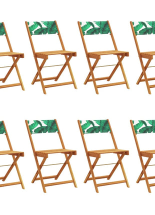 Tuinstoelen 8 st inklapbaar stof en massief hout groen
