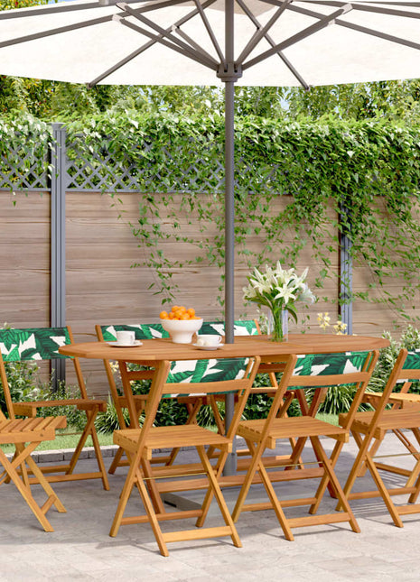 Tuinstoelen 8 st inklapbaar stof en massief hout groen