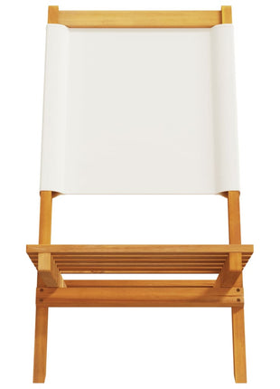 Tuinstoelen 6 st inklapbaar massief hout en stof crèmewit