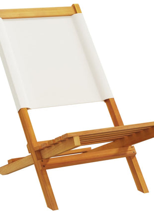 Tuinstoelen 8 st inklapbaar massief hout en stof crèmewit