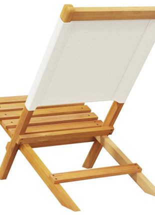 Tuinstoelen 8 st inklapbaar massief hout en stof crèmewit
