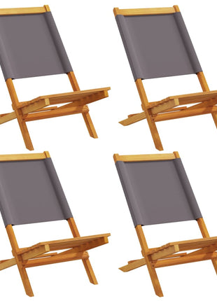 Tuinstoelen 4 st inklapbaar massief hout en stof antracietkleur
