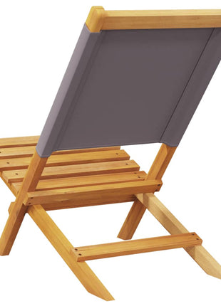 Tuinstoelen 4 st inklapbaar massief hout en stof antracietkleur