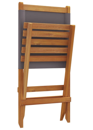 Tuinstoelen 6 st inklapbaar massief hout en stof antracietkleur