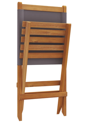 Tuinstoelen 8 st inklapbaar massief hout en stof antracietkleur