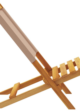 Tuinstoelen 4 st inklapbaar stof en massief hout taupe