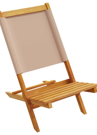 Tuinstoelen 6 st inklapbaar stof en massief hout taupe