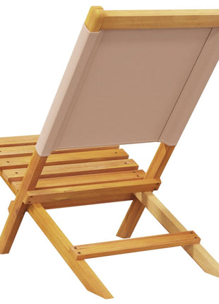 Tuinstoelen 6 st inklapbaar stof en massief hout taupe
