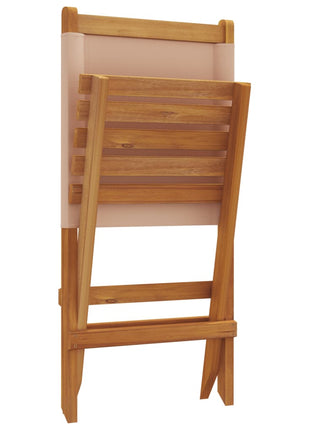 Tuinstoelen 6 st inklapbaar stof en massief hout taupe
