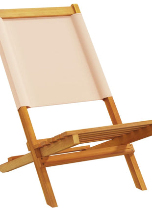 Tuinstoelen 4 st inklapbaar stof en massief hout beige