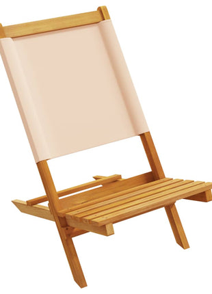 Tuinstoelen 4 st inklapbaar stof en massief hout beige