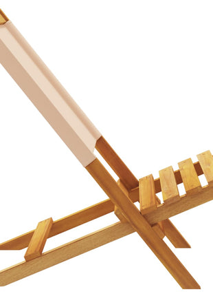 Tuinstoelen 4 st inklapbaar stof en massief hout beige