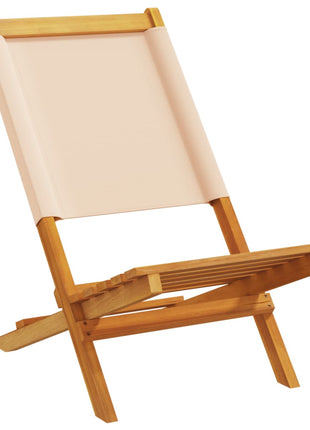 Tuinstoelen 6 st inklapbaar stof en massief hout beige