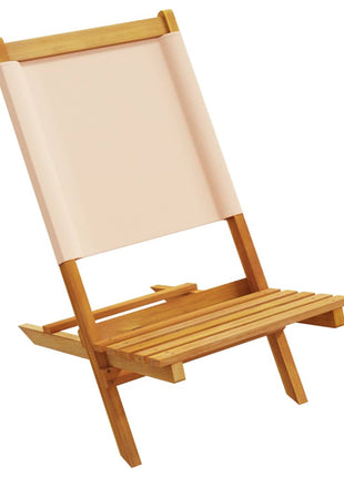 Tuinstoelen 6 st inklapbaar stof en massief hout beige