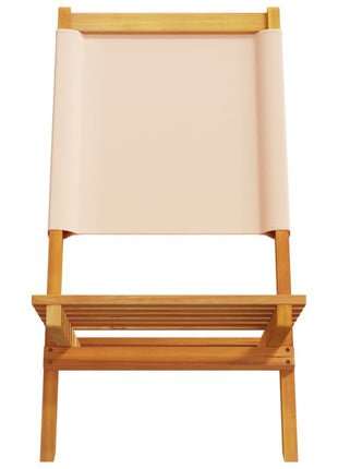 Tuinstoelen 6 st inklapbaar stof en massief hout beige