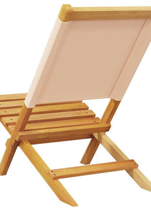 Tuinstoelen 6 st inklapbaar stof en massief hout beige