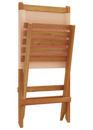 Tuinstoelen 6 st inklapbaar stof en massief hout beige
