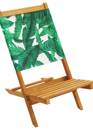 Tuinstoelen 4 st inklapbaar stof en massief hout groen