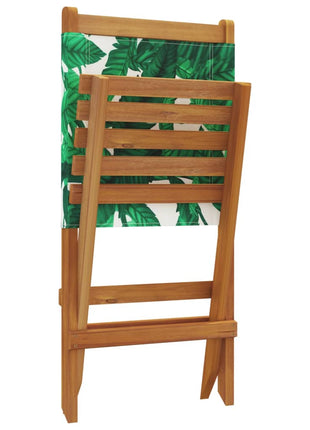 Tuinstoelen 4 st inklapbaar stof en massief hout groen