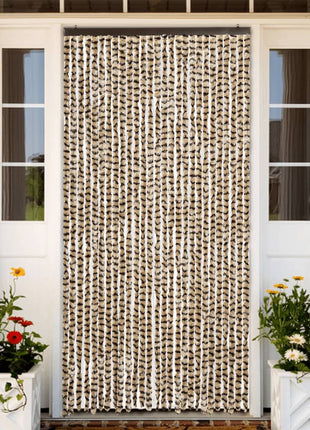 Vliegengordijn Chenille Beige En Bruin