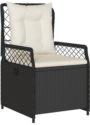 Tuinstoelen 2 st verstelbaar poly rattan zwart