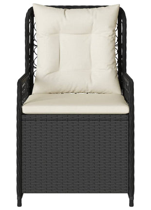 Tuinstoelen 2 st verstelbaar poly rattan zwart