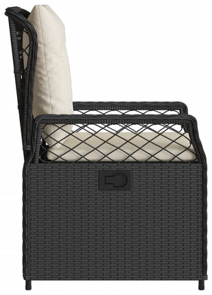 Tuinstoelen 2 st verstelbaar poly rattan zwart