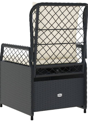 Tuinstoelen 2 st verstelbaar poly rattan zwart