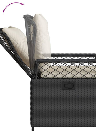 Tuinstoelen 2 st verstelbaar poly rattan zwart