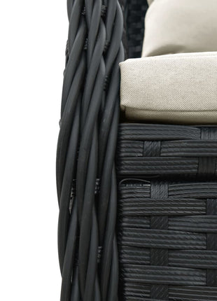 Tuinstoelen 2 st verstelbaar poly rattan zwart