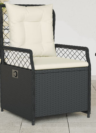 Tuinstoelen 2 st verstelbaar poly rattan zwart