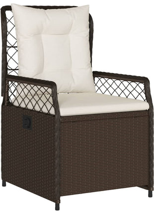 Tuinstoelen 2 st verstelbaar poly rattan bruin