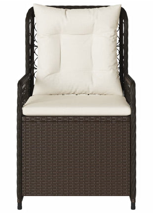 Tuinstoelen 2 st verstelbaar poly rattan bruin