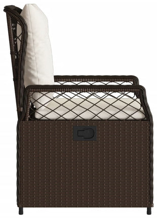 Tuinstoelen 2 st verstelbaar poly rattan bruin