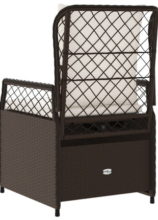 Tuinstoelen 2 st verstelbaar poly rattan bruin