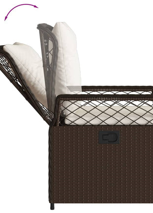 Tuinstoelen 2 st verstelbaar poly rattan bruin