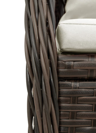 Tuinstoelen 2 st verstelbaar poly rattan bruin