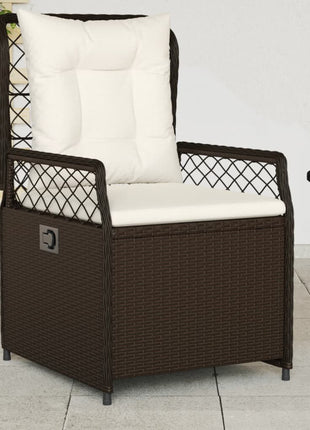 Tuinstoelen 2 st verstelbaar poly rattan bruin