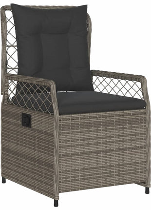 Tuinstoelen 2 st verstelbaar poly rattan grijs