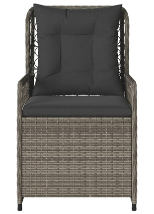 Tuinstoelen 2 st verstelbaar poly rattan grijs